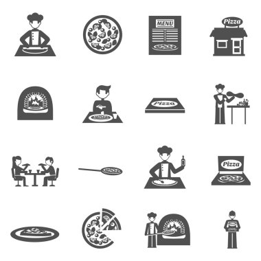 Pizza ve Pizza teslim Icons Set