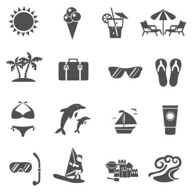 Yaz ve seyahat Icons Set