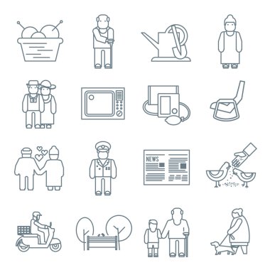 Pensioners Life Icons clipart