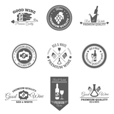 Şarap düz etiketleri kümesi