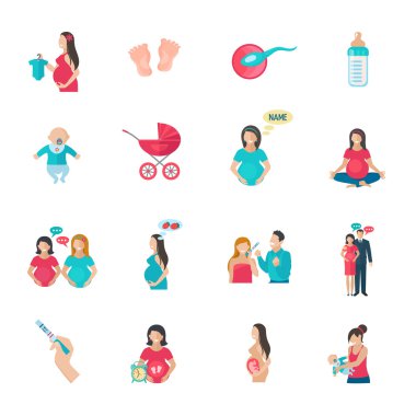 Pregnancy Icons Flat clipart