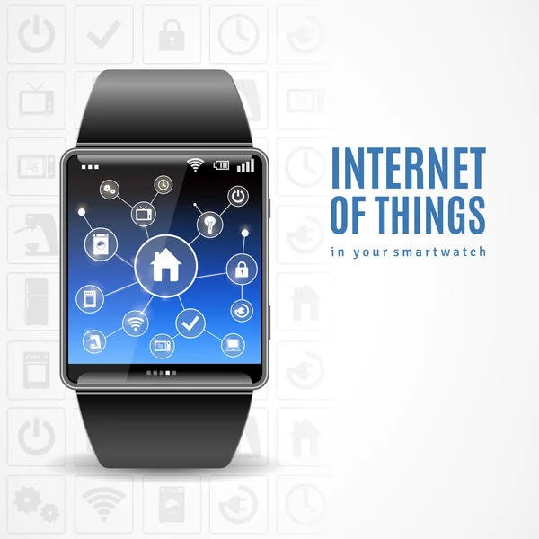 Konsep Internet Smart Watch - Stok Vektor