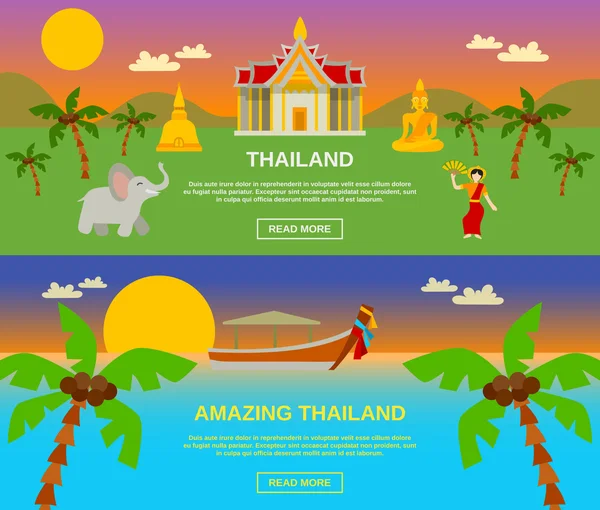 Erstaunliche thailändische Banner — Stockvektor