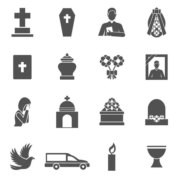 Cenaze Icons set — Stok Vektör