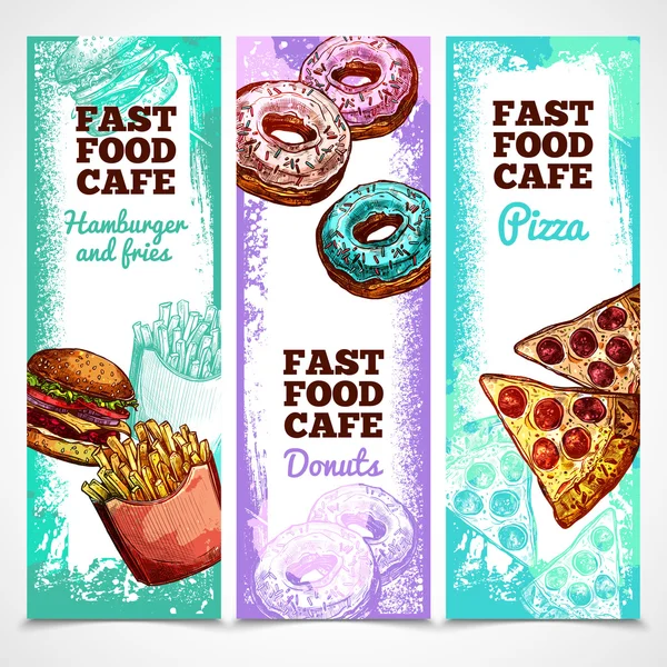 Fast foody banery pionowe — Wektor stockowy