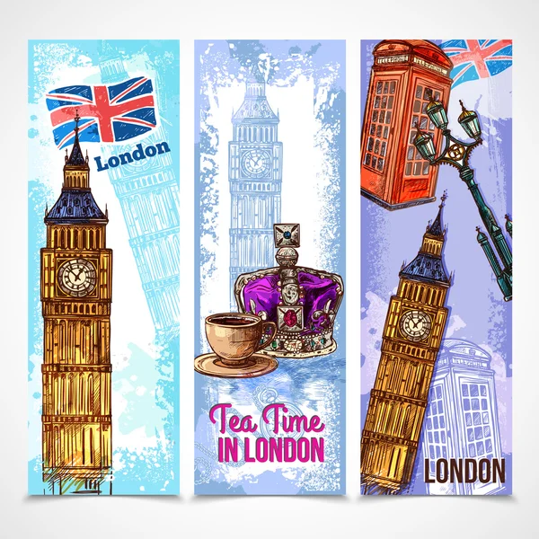 Conjunto de banner london — Vetor de Stock