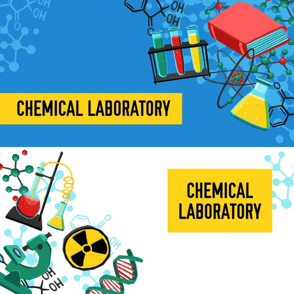 Laboratóriumi bannerek készlet — Stock Vector