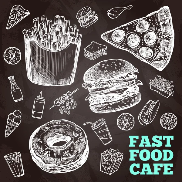 Fast-Food-Tafel — Stockvektor