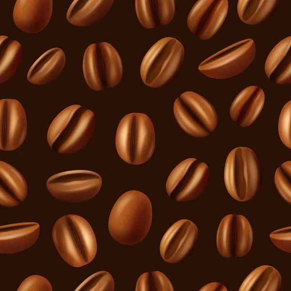 Kaffeebohnen nahtlose Muster Hintergrund — Stockvektor
