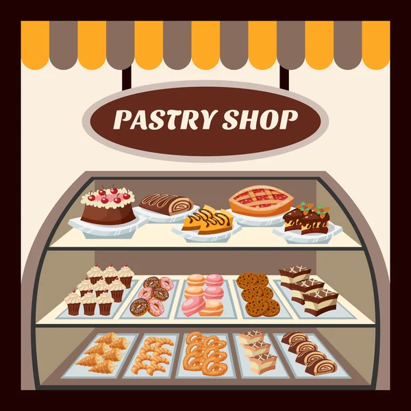 Pastry Shop Background — Stock Vector