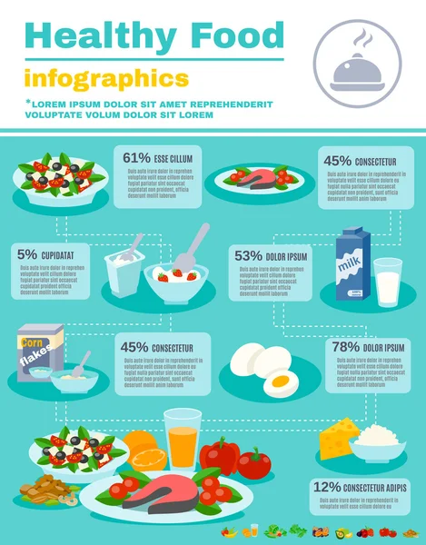 Infográficos de alimentos saudáveis —  Vetores de Stock