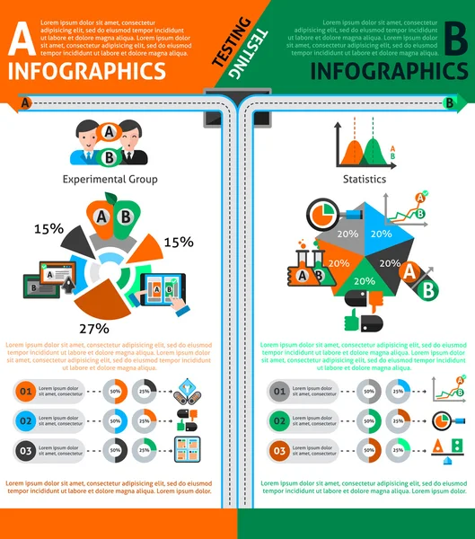 A-b testa Infographics uppsättningen — Stock vektor