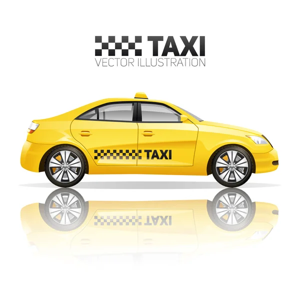 Realistiska Taxi Illustration — Stock vektor