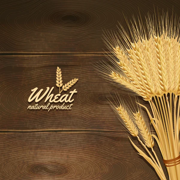 小麦の木製のテーブル — ストックベクタ