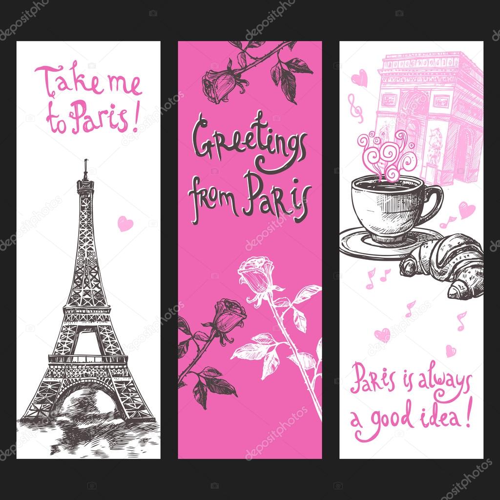 Paris Vertical Banner Set