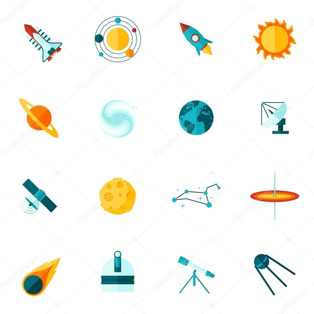 Space Universe Flat Icon Set