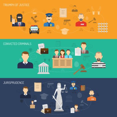 Justice horizontal banners set clipart