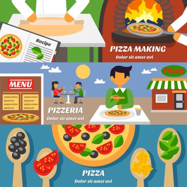 Pizza afiş kümesi