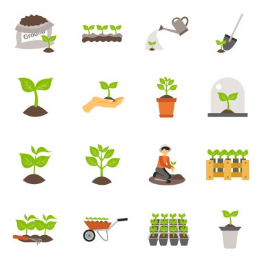 Fide düz Icons Set