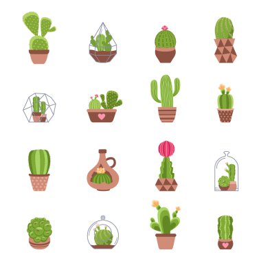 Cactus Icons Set clipart