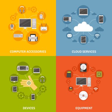 Bilgisayar aygıt ve hizmet Icon Set
