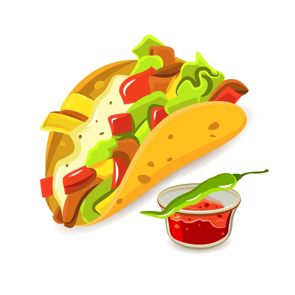 Nourriture mexicaine Taco Concept — Image vectorielle