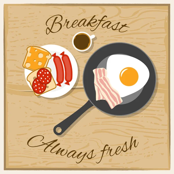 Breakfast Color Flat Concept — Stock Vector