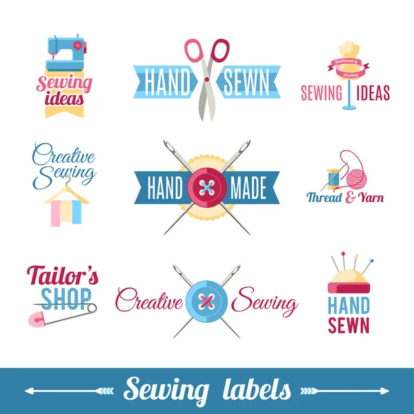 Sewing labels pictograms  collection — Stock Vector