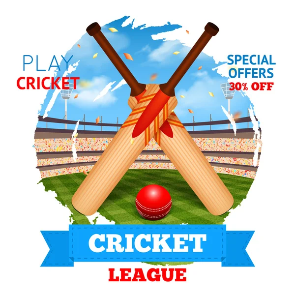 Cricket Stadium Illustration — Stock Vector