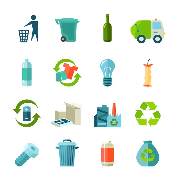 Ingestelde recyclingpictogrammen — Stockvector