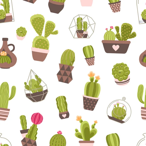 Modèle sans couture cactus — Image vectorielle