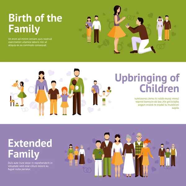 Familie Banner Set — Stockvector