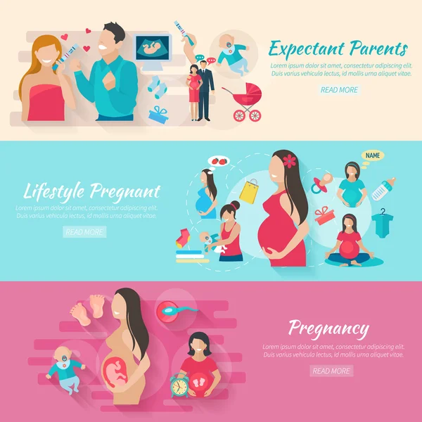 Pregnancy Banner Set — Stock Vector