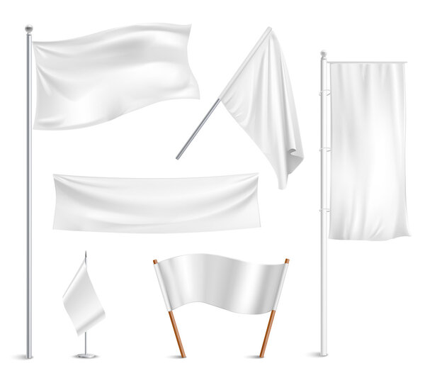 Коллекция пиктограмм белых флагов
