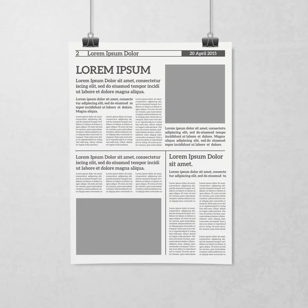 Hanging Newspaper Concept — Stock Vector