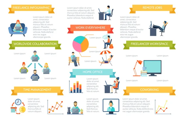 Set Infográfico de Color Independiente — Vector de stock