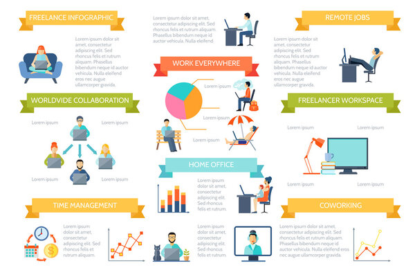 Set Infográfico de Color Independiente — Vector de stock