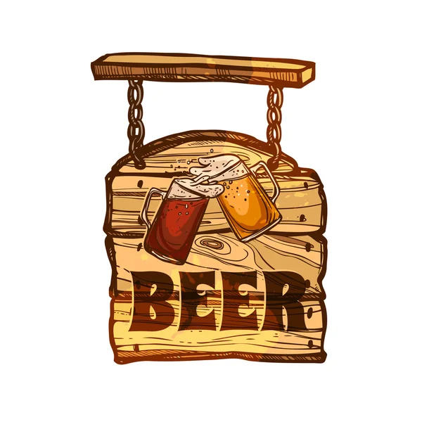 Panneau de bar sur panneau en bois — Image vectorielle