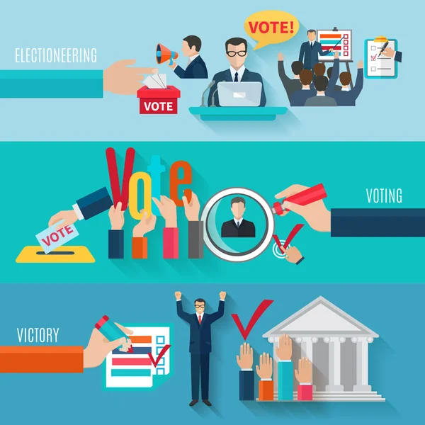 Election Banners Set — Stock Vector