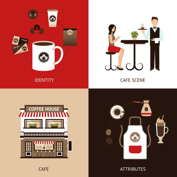 Coffret plat Coffee House — Image vectorielle