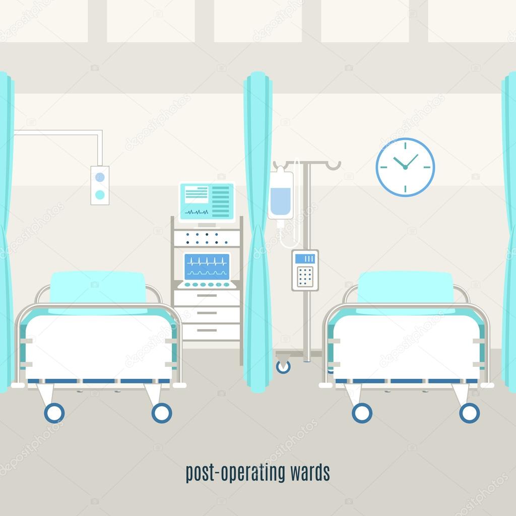 Medical post operating recovery ward poster