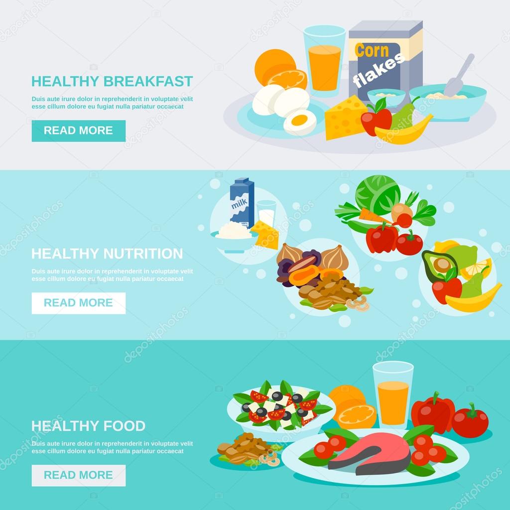 Healthy Food Banner Stock Vector Image by ©macrovector #78967104