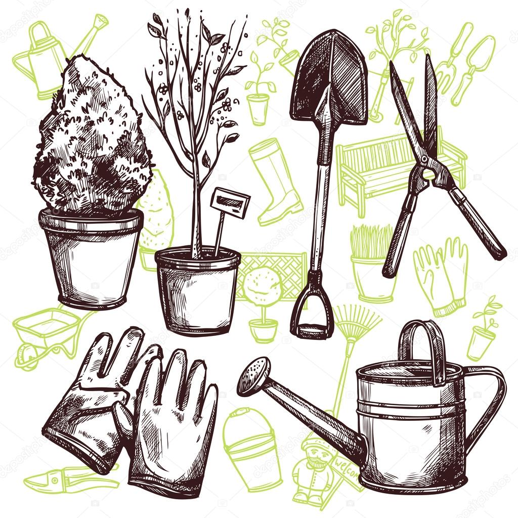 Garden Tools Sketch Concept