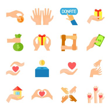 Bağış ve veren Icon Set