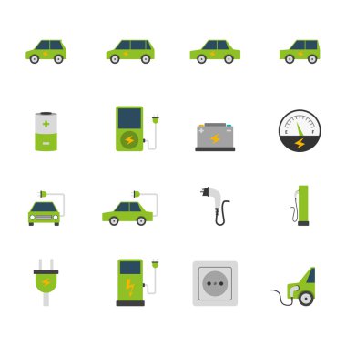 Electric Car Icon Set  clipart