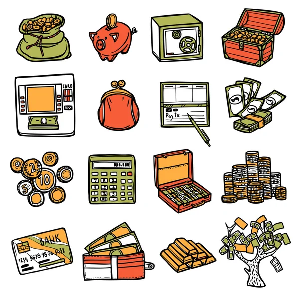 Financiële icons set — Stockvector