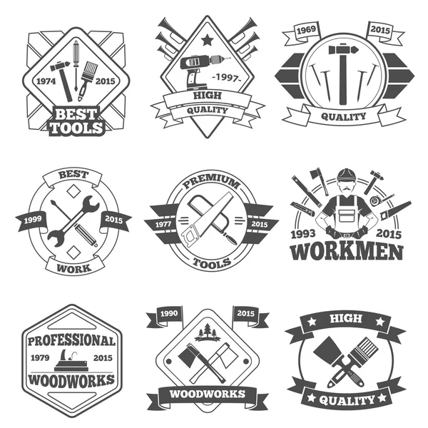 Werk Tools Label Set — Stockvector