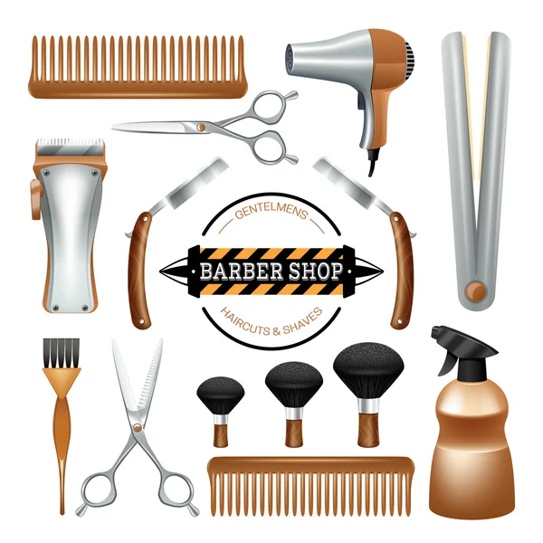 Набор инструментов для парикмахерской — стоковый вектор