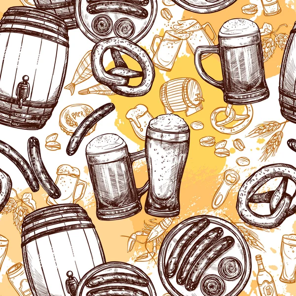 Бесшовный рисунок пива — стоковый вектор