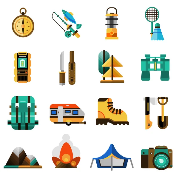 Camping Icons Set — Stock Vector